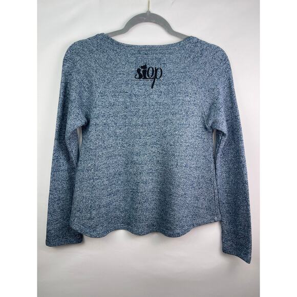 Threads 4 Thought Save the Elephants Recycled Long Sleeve Shirt Blue XS - Picture 3 of 8